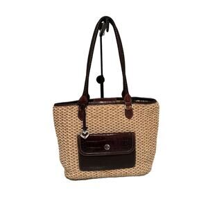 Brighton Esther Tan Handbag Purse Leather Trim H70304